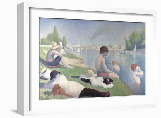 Bathers at Asnières, 1884-Georges Seurat-Framed Giclee Print