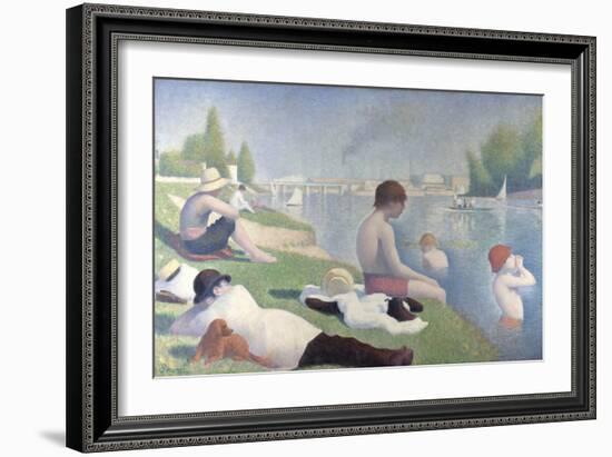 Bathers at Asnières, 1884-Georges Seurat-Framed Giclee Print