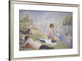 Bathers at Asnieres-Georges Seurat-Framed Art Print