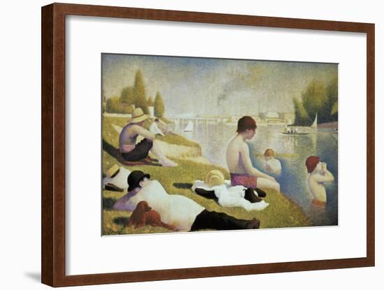 Bathers at Asnières-Georges Seurat-Framed Art Print