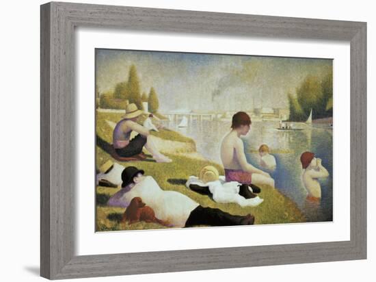 Bathers at Asnières-Georges Seurat-Framed Art Print