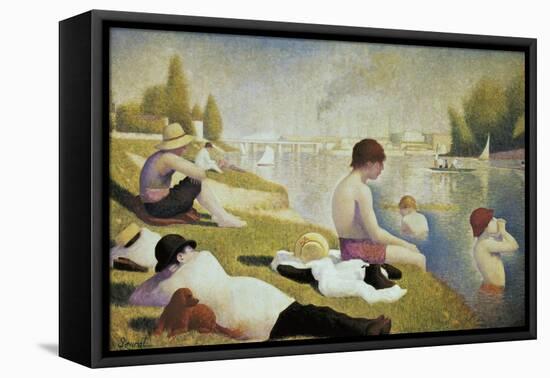 Bathers at Asnières-Georges Seurat-Framed Stretched Canvas