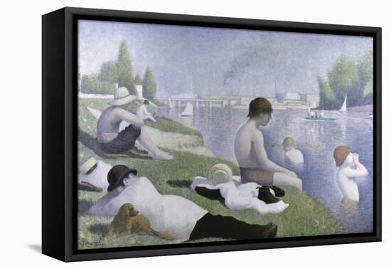 Bathers at Asnieres-Georges Seurat-Framed Premier Image Canvas