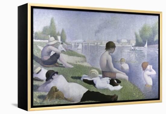 Bathers at Asnieres-Georges Seurat-Framed Premier Image Canvas