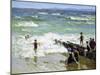 Bathers at Breakwater-Edward Henry Potthast-Mounted Giclee Print