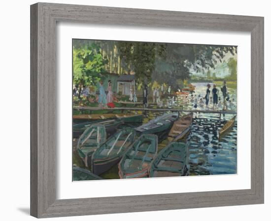 Bathers at La Grenouillere, 1869-Claude Monet-Framed Giclee Print