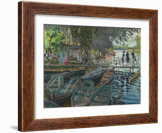 Bathers at La Grenouillere, 1869-Claude Monet-Framed Giclee Print