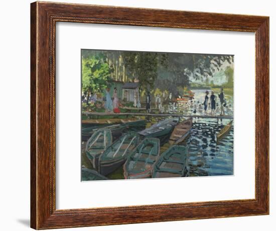 Bathers at La Grenouillere, 1869-Claude Monet-Framed Giclee Print