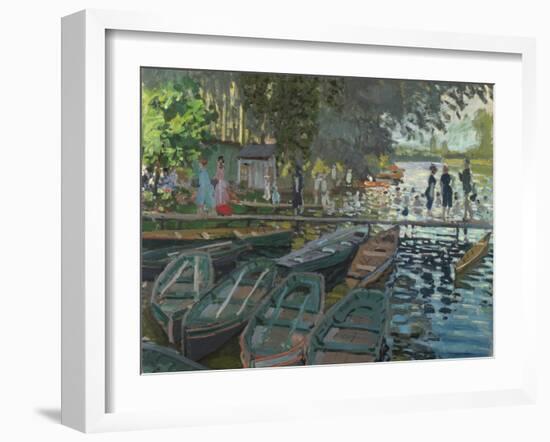 Bathers at La Grenouillere, 1869-Claude Monet-Framed Giclee Print