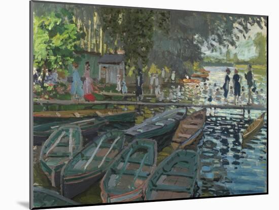 Bathers at La Grenouillere, 1869-Claude Monet-Mounted Giclee Print