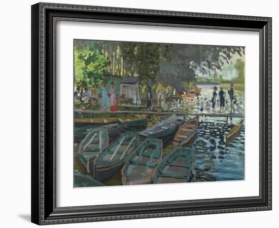 Bathers at La Grenouillere, 1869-Claude Monet-Framed Giclee Print