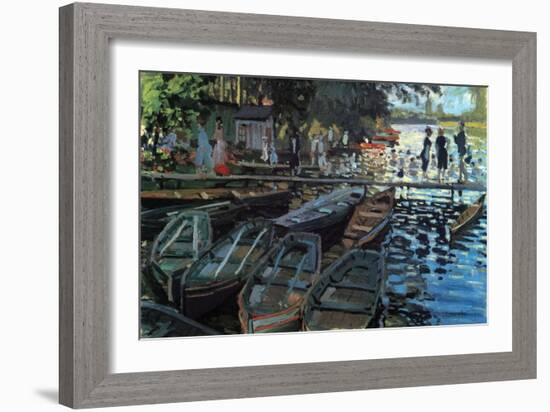 Bathers at La Grenoullière-Claude Monet-Framed Art Print