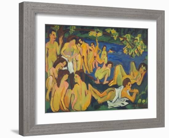 Bathers at Moritzburg-Ernst Ludwig Kirchner-Framed Giclee Print