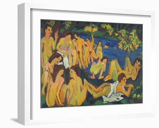 Bathers at Moritzburg-Ernst Ludwig Kirchner-Framed Giclee Print