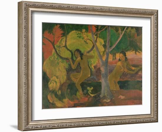 Bathers at Tahiti, 1897-Paul Gauguin-Framed Giclee Print