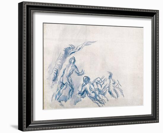Bathers (Baigneuse), 1904-1906-Paul Cézanne-Framed Giclee Print