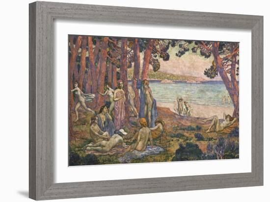 Bathers by the Sea; Baigneuses Au Bord De La Mer-Theo van Rysselberghe-Framed Giclee Print