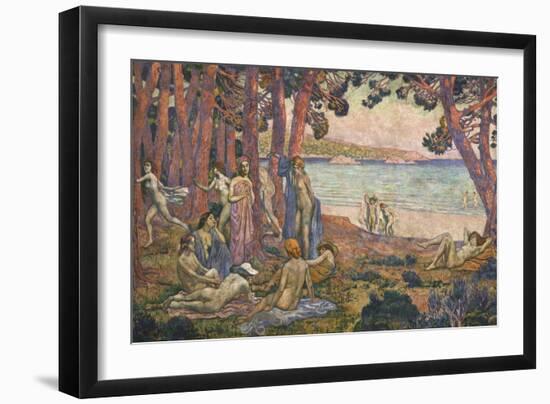 Bathers by the Sea; Baigneuses Au Bord De La Mer-Theo van Rysselberghe-Framed Giclee Print
