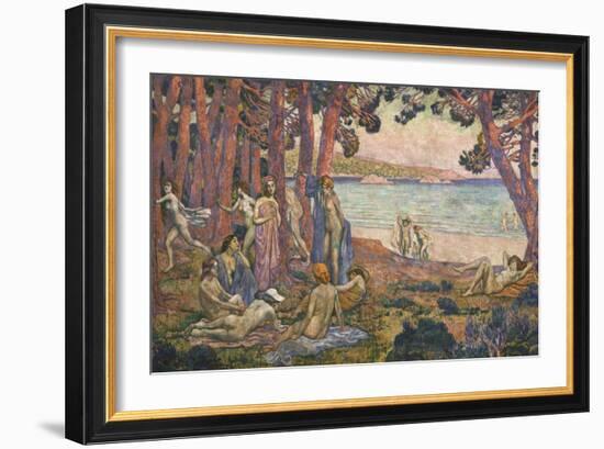 Bathers by the Sea; Baigneuses Au Bord De La Mer-Theo van Rysselberghe-Framed Giclee Print