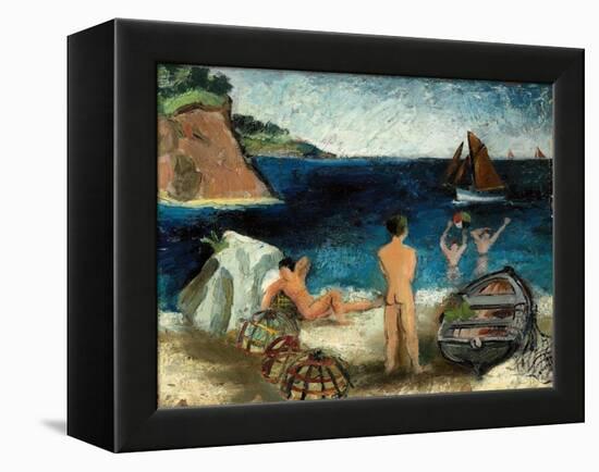 Bathers by the Sea, Treboul, 1930 (Oil on Board)-Christopher Wood-Framed Premier Image Canvas