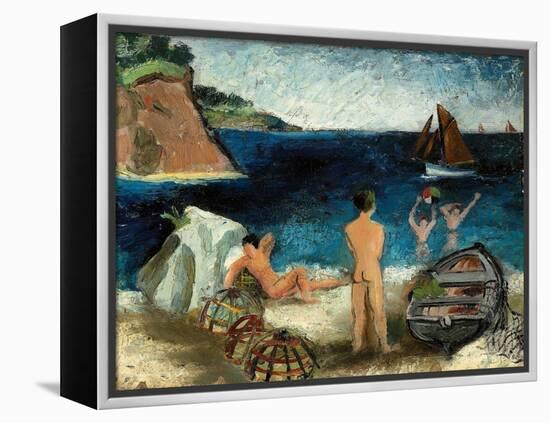 Bathers by the Sea, Treboul, 1930 (Oil on Board)-Christopher Wood-Framed Premier Image Canvas