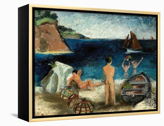 Bathers by the Sea, Treboul, 1930 (Oil on Board)-Christopher Wood-Framed Premier Image Canvas