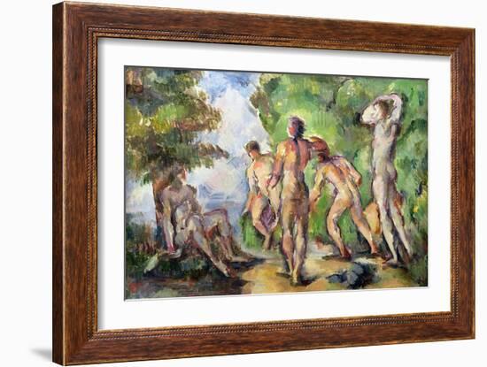 Bathers, c.1892-94-Paul Cézanne-Framed Giclee Print