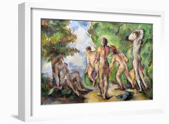 Bathers, c.1892-94-Paul Cézanne-Framed Giclee Print