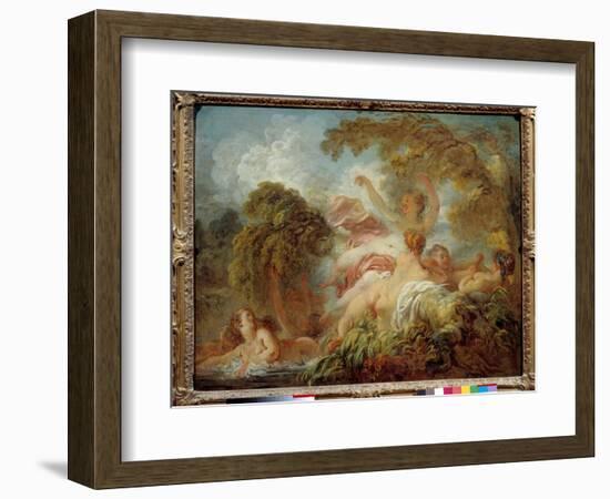 Bathers Group of Naked Young Women Bathing, 18Th Century (Oil on Canvas)-Jean-Honore Fragonard-Framed Giclee Print