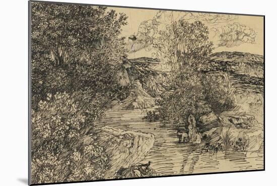 Bathers in a Brook-Rodolphe Bresdin-Mounted Giclee Print