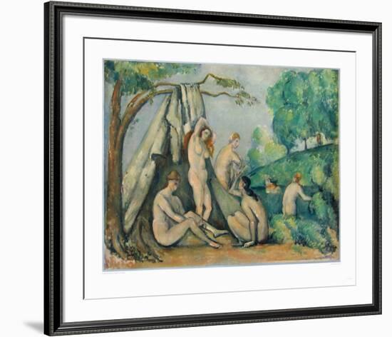 Bathers in Front of a Tent-Paul Cézanne-Framed Collectable Print