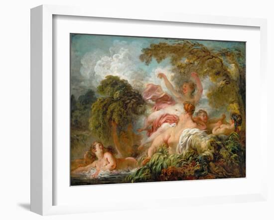 Bathers (Les Baigneuse)-Jean-Honoré Fragonard-Framed Giclee Print