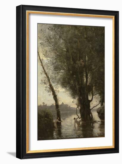 Bathers of the Borromean Isles, C.1865-70 (Oil on Canvas)-Jean Baptiste Camille Corot-Framed Giclee Print