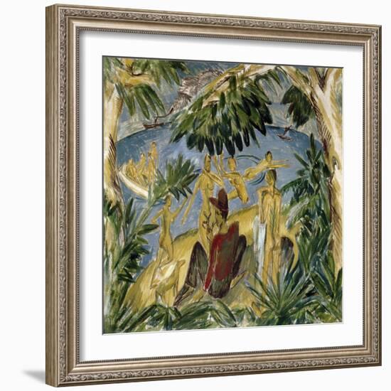 Bathers on Fehmarn, 1913-14-Ernst Ludwig Kirchner-Framed Giclee Print