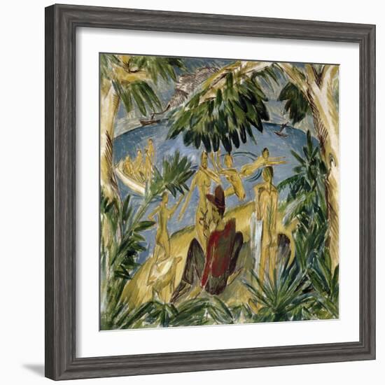 Bathers on Fehmarn, 1913-14-Ernst Ludwig Kirchner-Framed Giclee Print