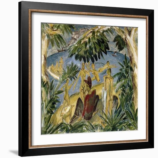 Bathers on Fehmarn, 1913-14-Ernst Ludwig Kirchner-Framed Giclee Print