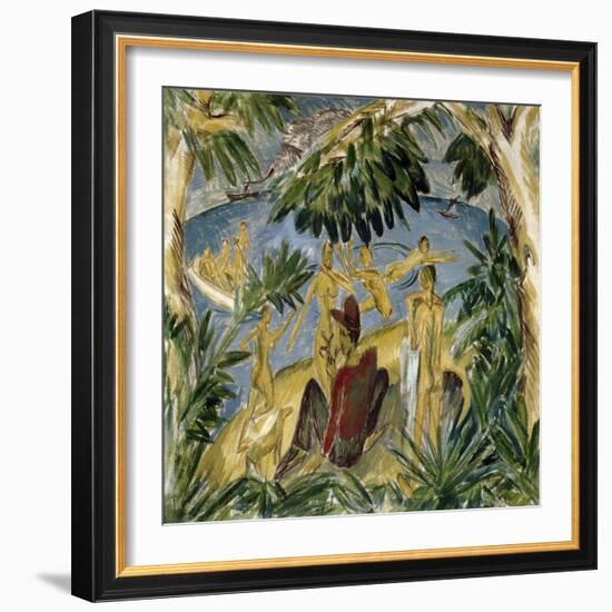 Bathers on Fehmarn, 1913-14-Ernst Ludwig Kirchner-Framed Giclee Print