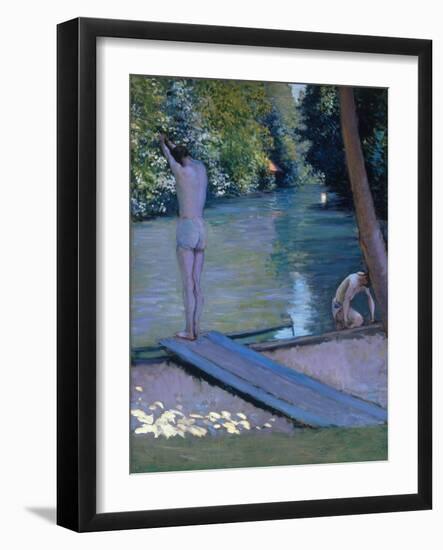 Bathers on the Banks of the River Yerres-Gustave Caillebotte-Framed Giclee Print