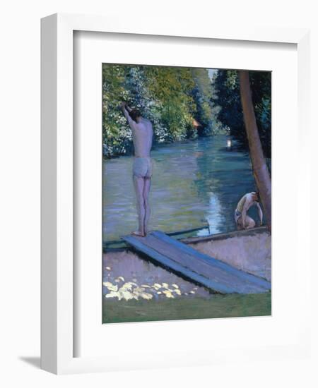 Bathers on the Banks of the River Yerres-Gustave Caillebotte-Framed Giclee Print