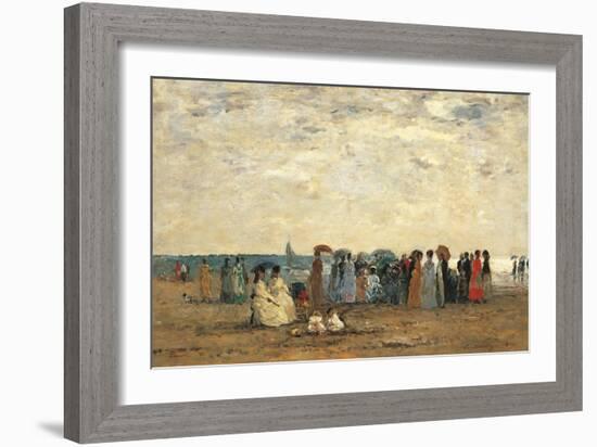 Bathers on the Beach at Trouville-Eug?ne Boudin-Framed Giclee Print