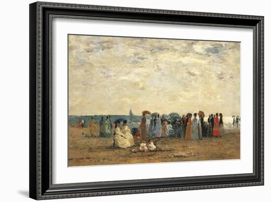 Bathers on the Beach at Trouville-Eug?ne Boudin-Framed Giclee Print