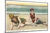 Bathers on the Beach, San Diego, California-null-Mounted Art Print