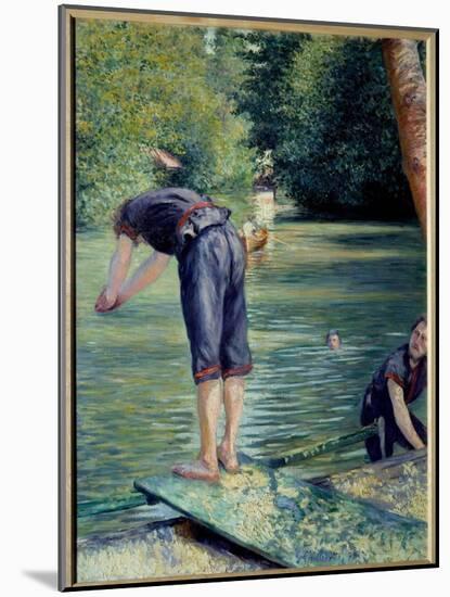 Bathers. Painting by Gustave Caillebotte (1848-1894), 1878. Oil on Canvas. Dim: 1,10 X 1,55M Privat-Gustave Caillebotte-Mounted Giclee Print