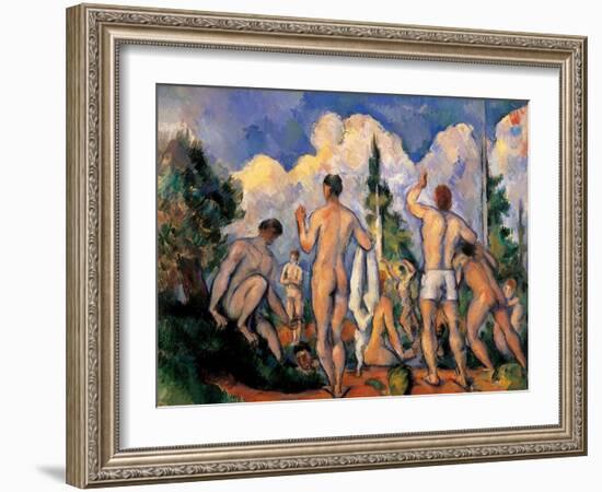 Bathers-Paul Cézanne-Framed Art Print