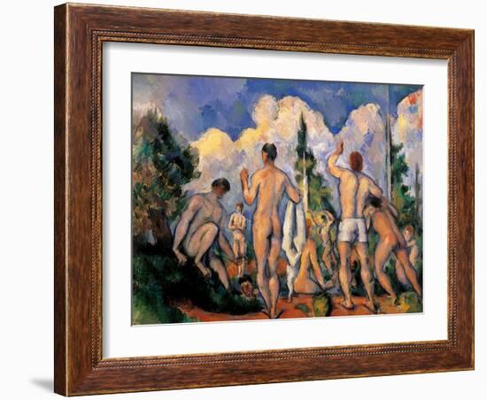 Bathers-Paul Cézanne-Framed Art Print