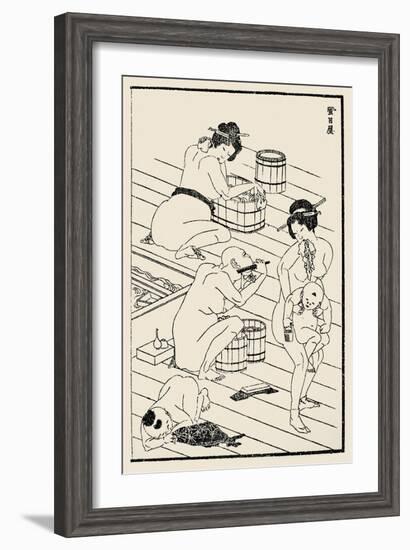 Bathhouse, C. 1836-Katsushika Hokusai-Framed Giclee Print