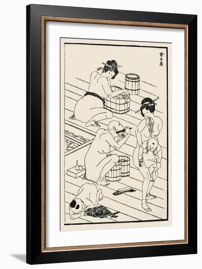 Bathhouse, C. 1836-Katsushika Hokusai-Framed Giclee Print