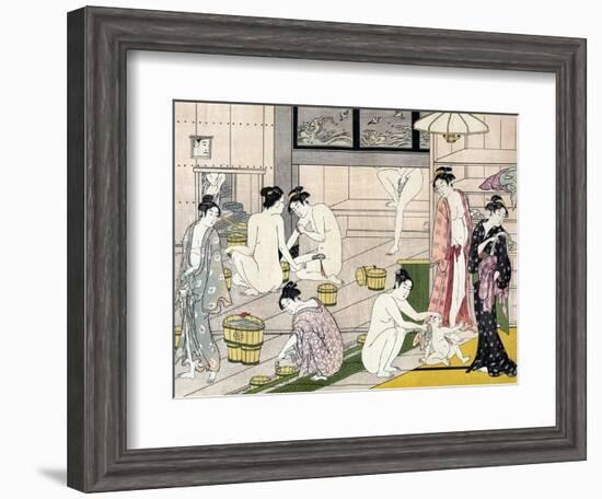 Bathhouse Women, Japanese Wood-Cut Print-Lantern Press-Framed Art Print