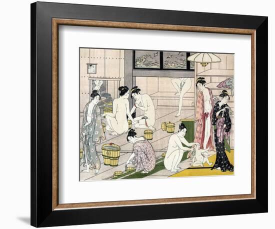 Bathhouse Women, Japanese Wood-Cut Print-Lantern Press-Framed Art Print