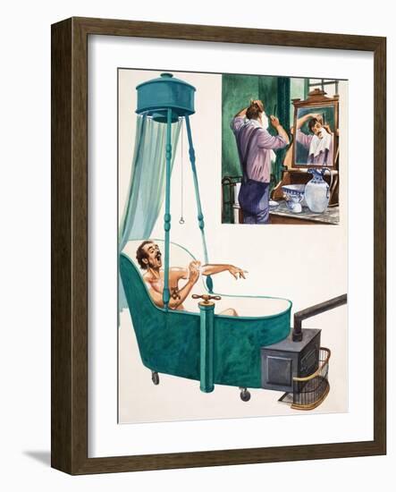 Bathing and Shaving-Peter Jackson-Framed Giclee Print